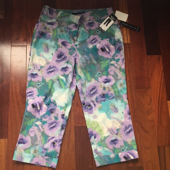 LARRY LEVINE Slim Leg Crop Pants Size 8 - Picture 2 of 9